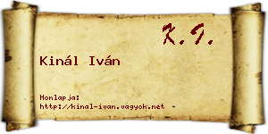 Kinál Iván névjegykártya